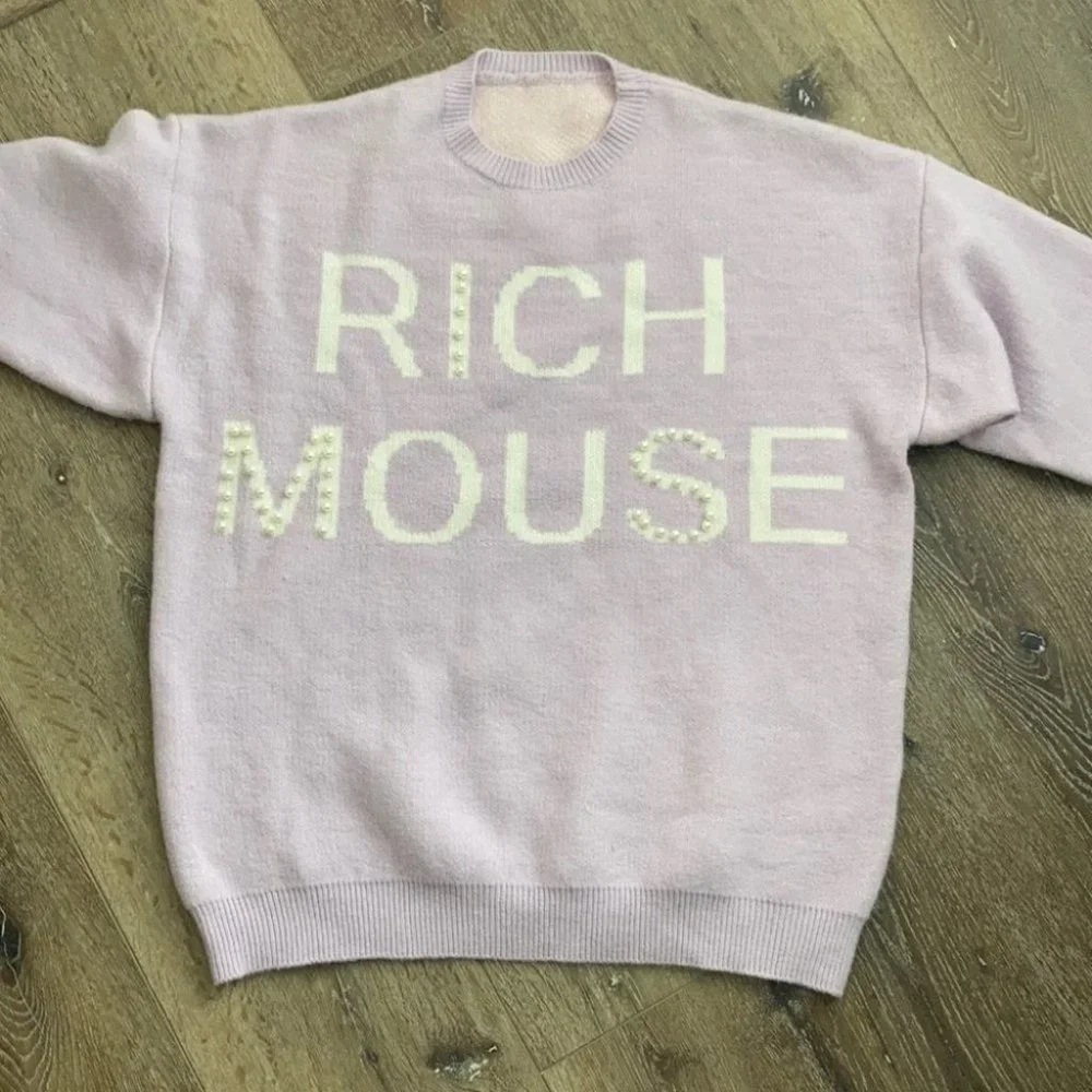 Rare Pastel Purple Knit Oversized Cat Sweater - Picture 4 of 9